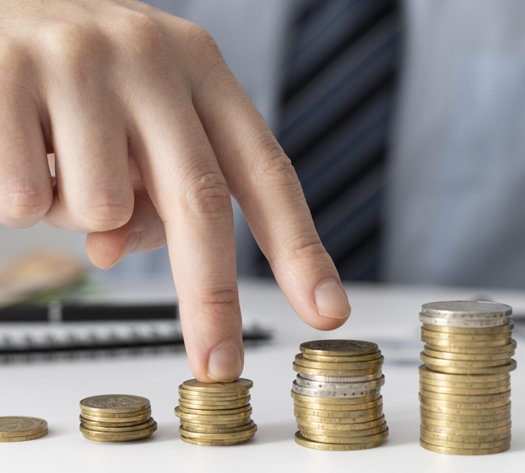 front-view-graph-made-out-of-coins